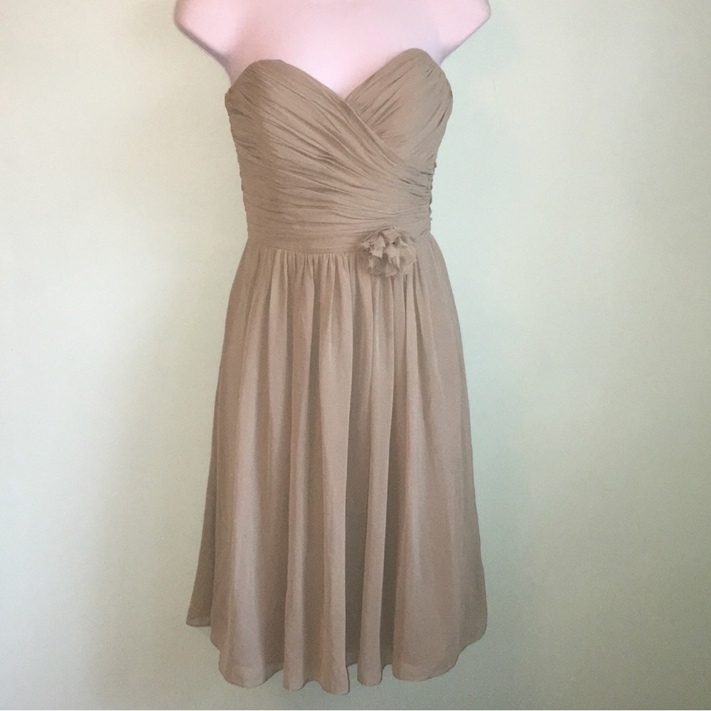 After Six Sage Green Strapless Chiffon Dress Size 2